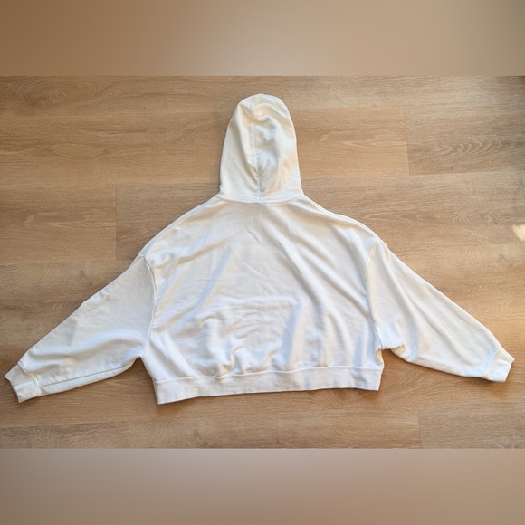 NWOT NEW Nike Women’s Cropped Pullover Hoodie Neon Swoosh Sweatshirt Size L (M) - Picture 6 of 9